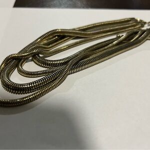 4 Snake Rope Chain Necklace Gold tone